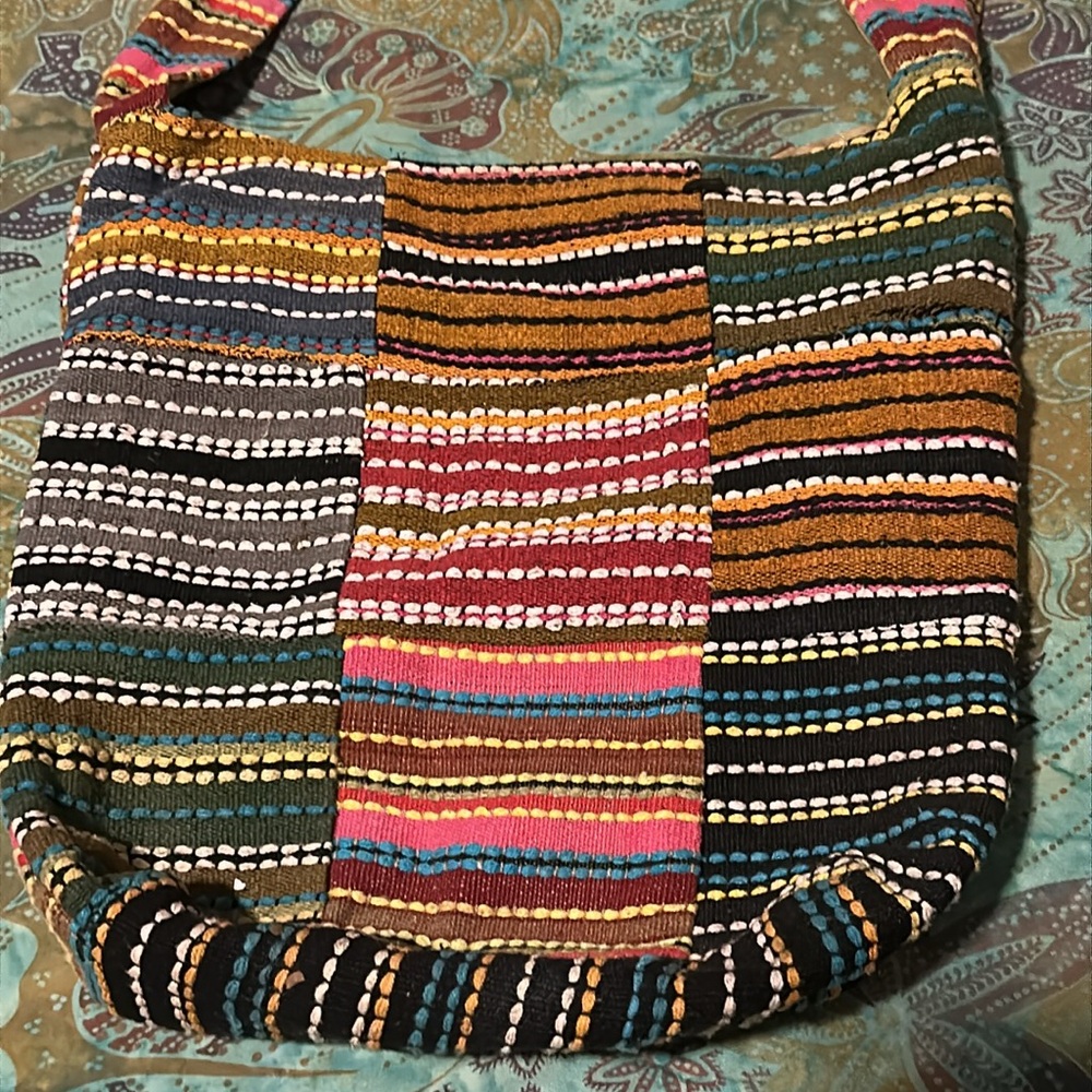 Multicolor Cotton Patchwork Crossbody Shoulder Bag - image 4